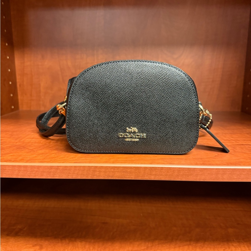 Coach Black Crossbody Camera Bag with Gold Hardware